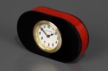 Oval Red + Black Catalin New Haven Clock - Great